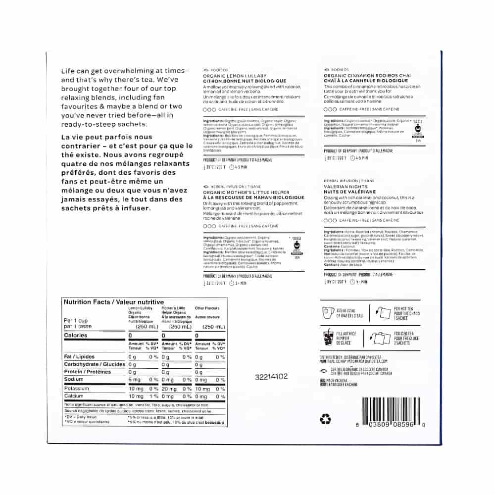 DAVIDsTEA Tea and Infusion Sachets - Sleep & Relax - 16's