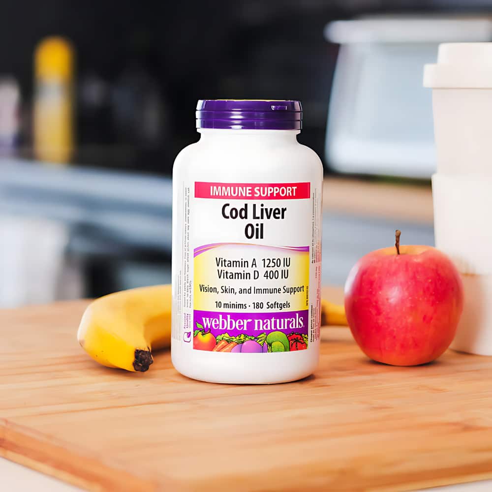 Cod Liver Oil - Vitamin A & D 1250 IU/400 IU - 100 Softgels