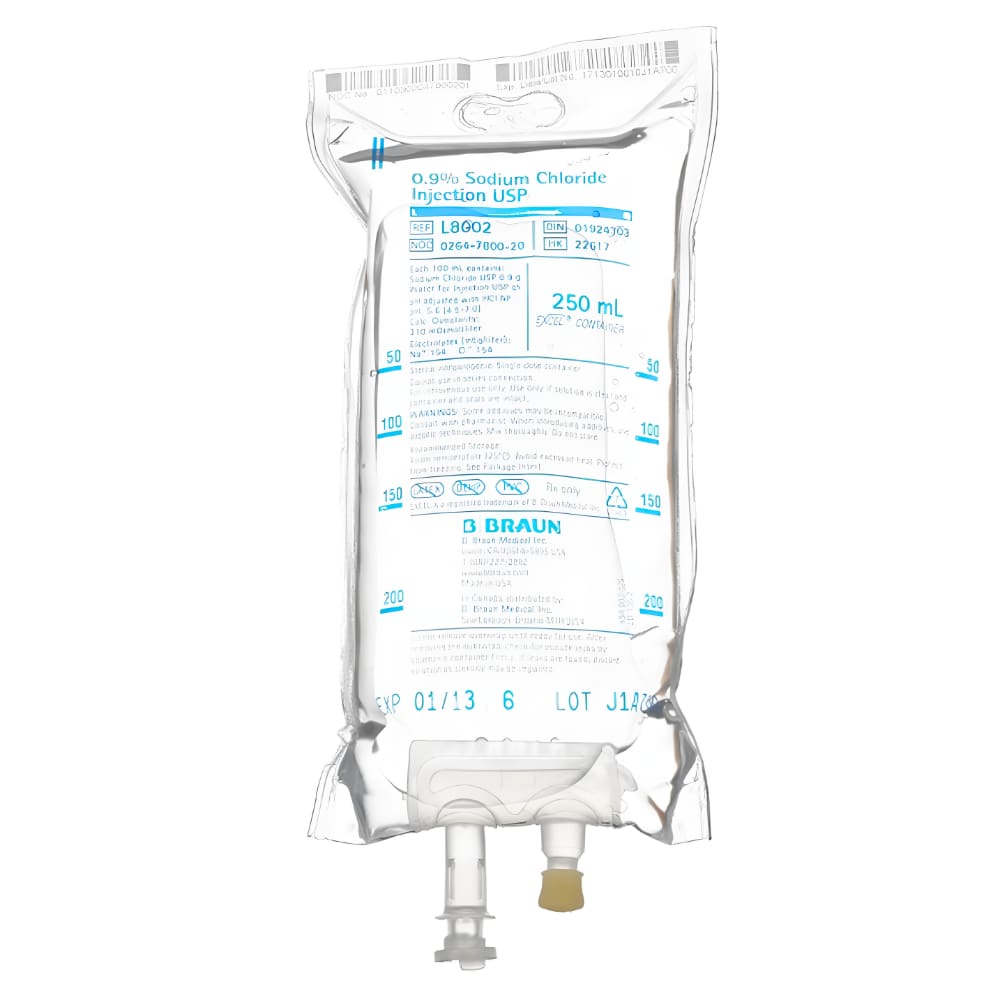 250ml Sodium Chloride BRAUN Pack per 5
