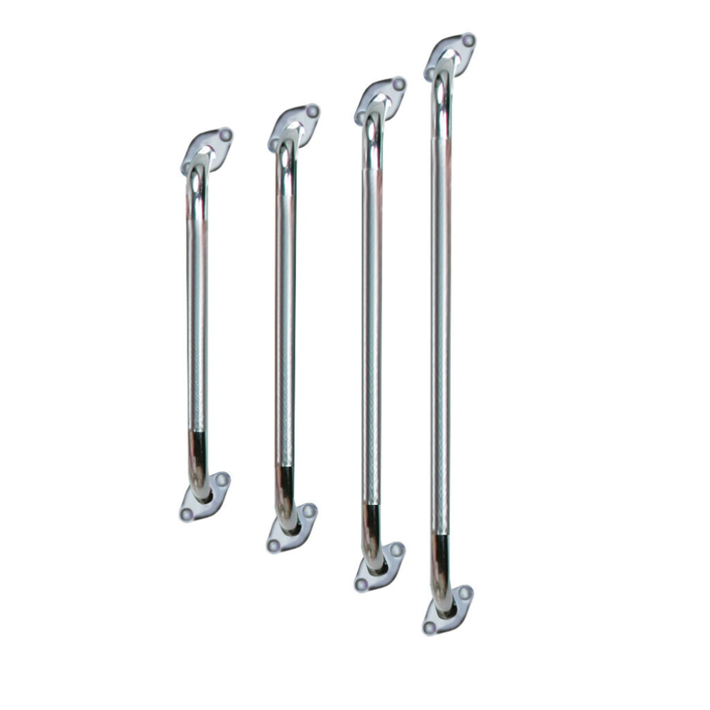 Chrome Knurled Grab Bar with Rotating Flange 16"