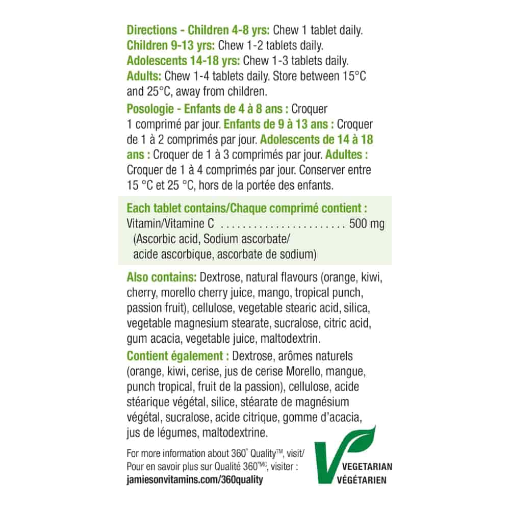 Chewable Vitamin C 500 mg - Mixed 3 Flavours