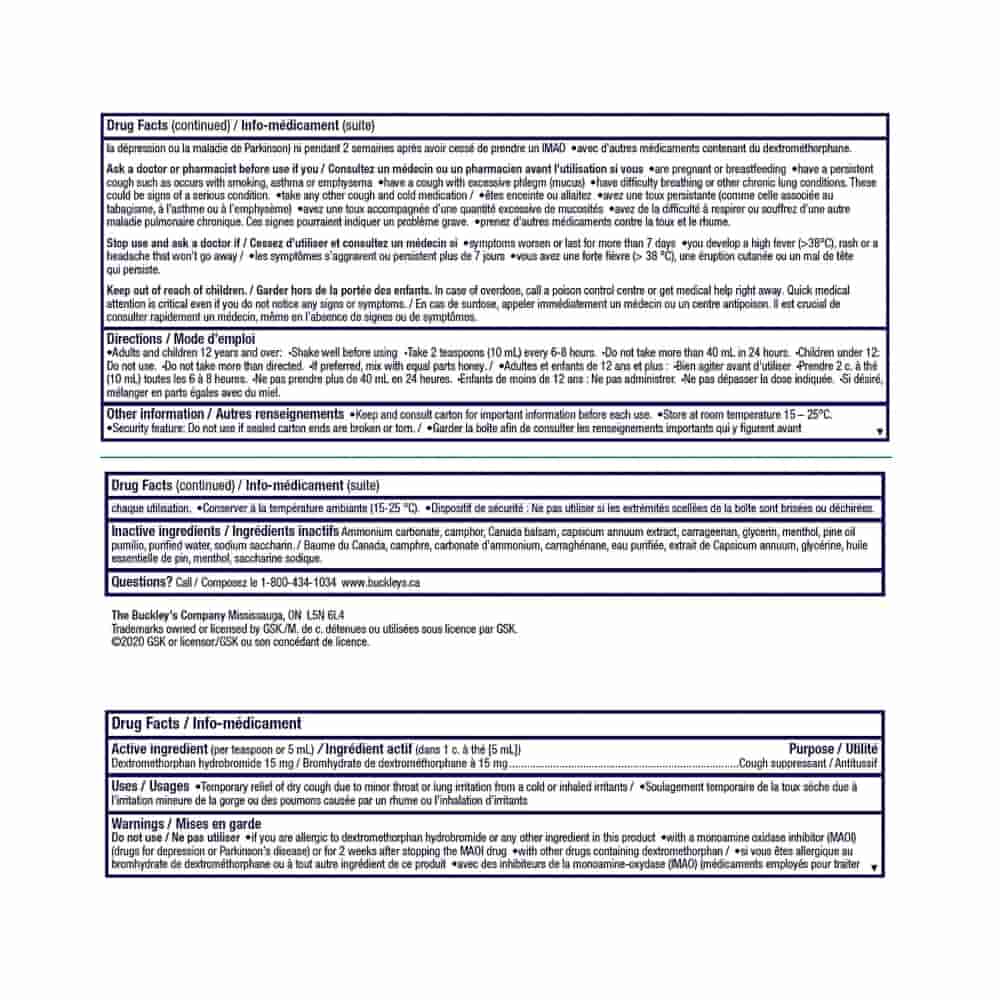 Buckley's Dry Cough Extra Strength Syrup - 250ml