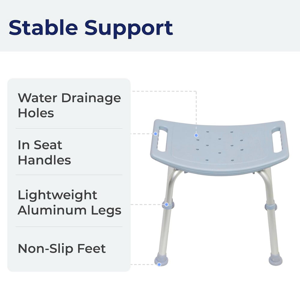 DRIVE GREY SHOWER BENCH WITHOUT BACKDRIVE GREY SHOWER BENCH WITHOUT BACK