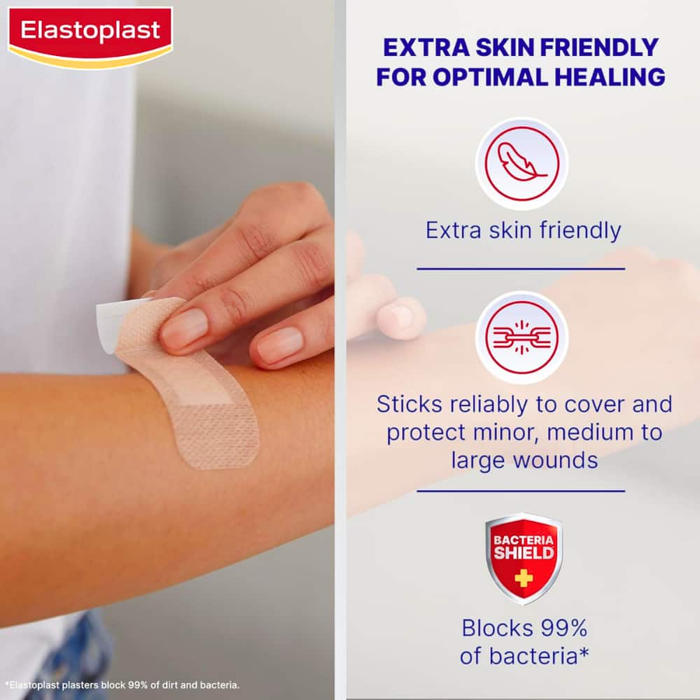 Elastoplast Sensitive Light Skin Tone Adhesive Bandages, 20 Strips