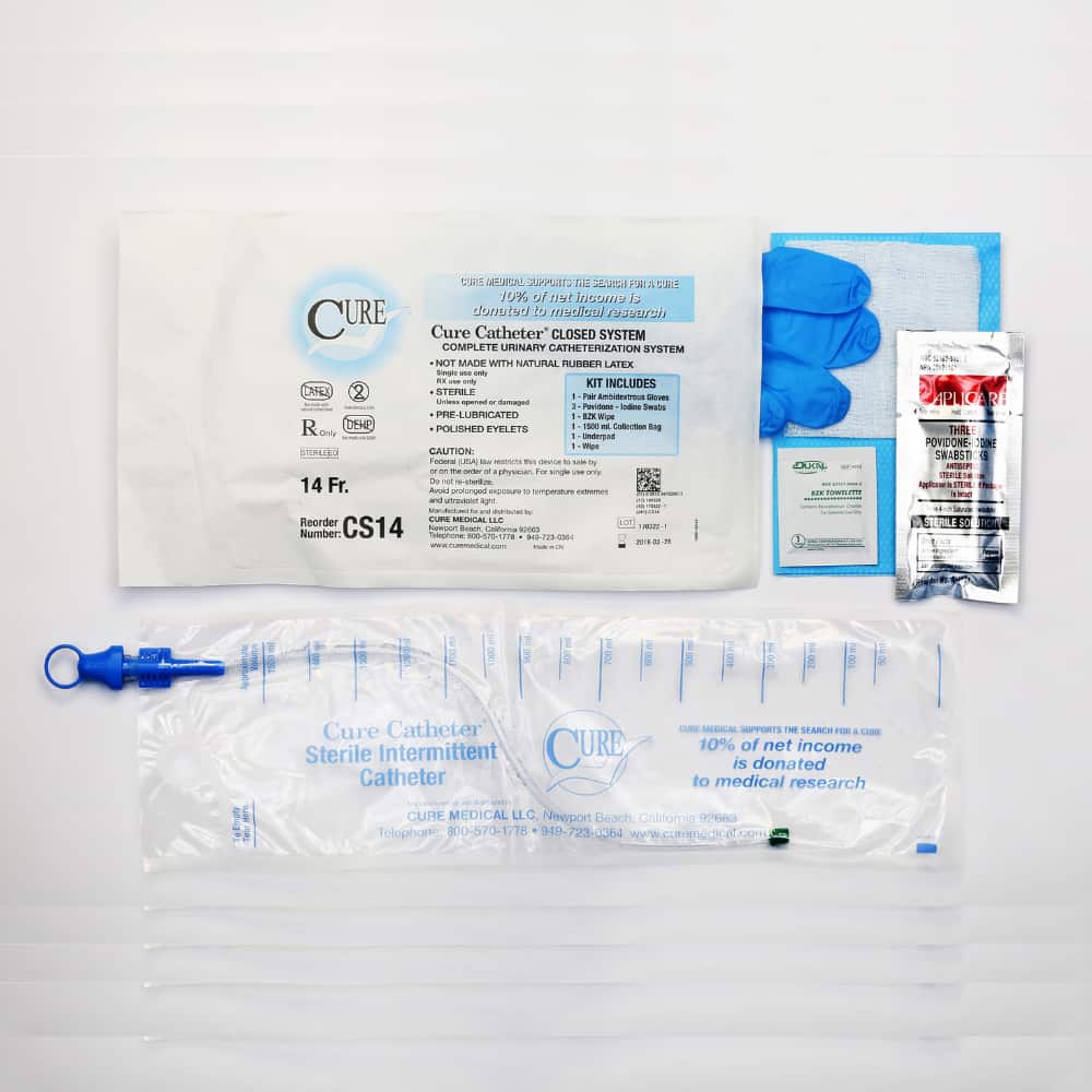 Convatec Cure Catheter Closed System With 1500ml Collection Bag 14 FR Box of 100
