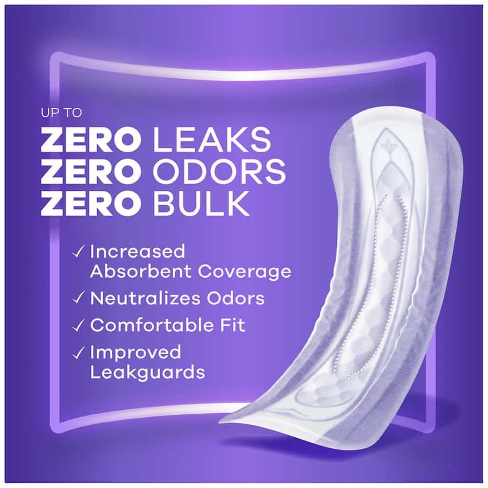 Adult Incontinence Pads for Women, Moderate Absorbency, Regular Length, Postpartum Pads