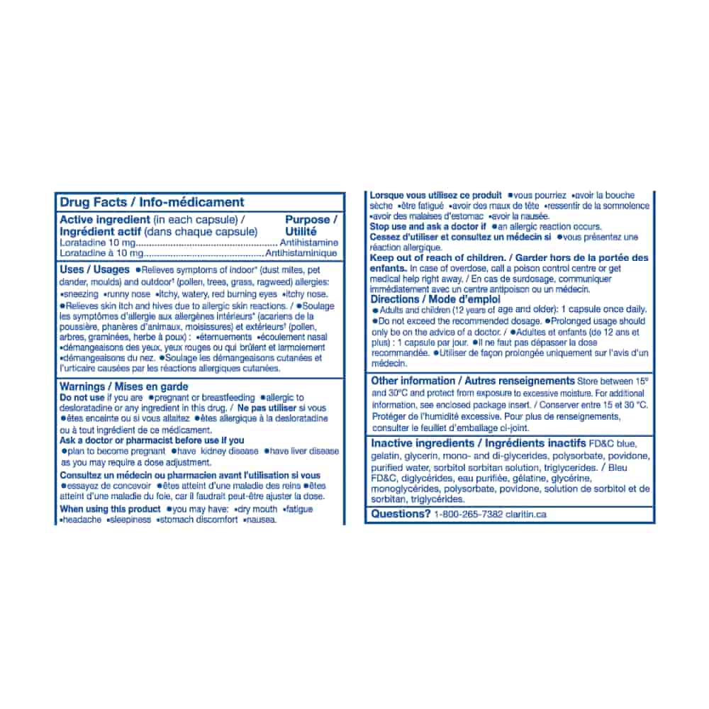 Claritin Liquid Capsules Allergy Medicine, Fast-Acting 24-Hour Non-Drowsy Relief 10 mg, 24 Capsules