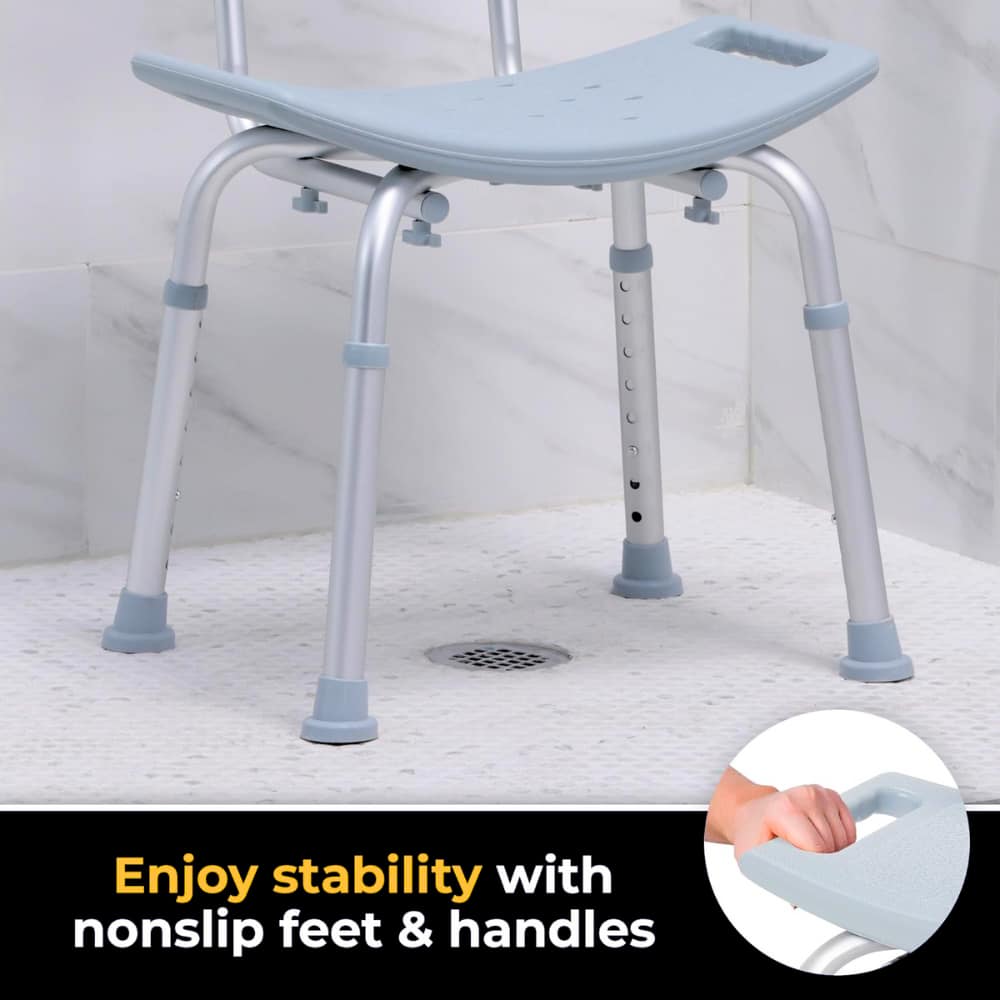 DRIVE GREY SHOWER BENCH WITH BACKDRIVE GREY SHOWER BENCH WITH BACK