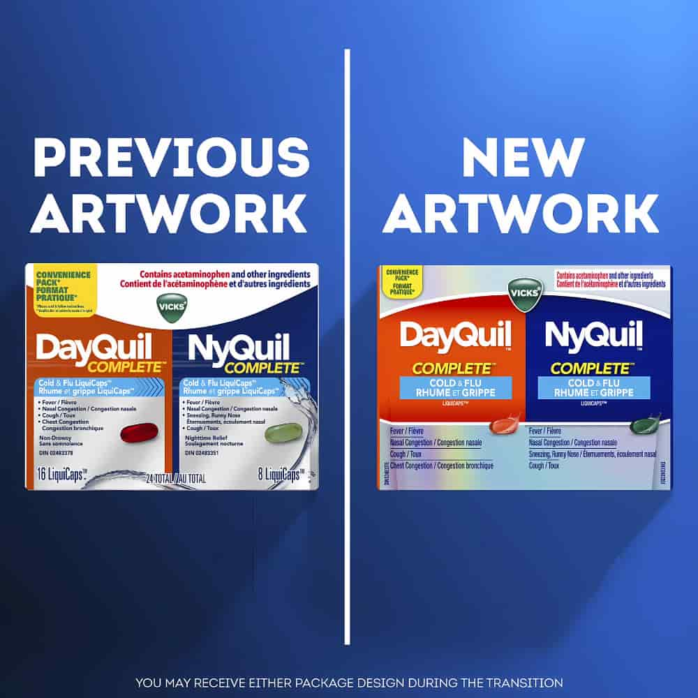 DayQuil and NyQuil COMPLETE Cough, Cold & Flu Relief, 24 LiquiCaps