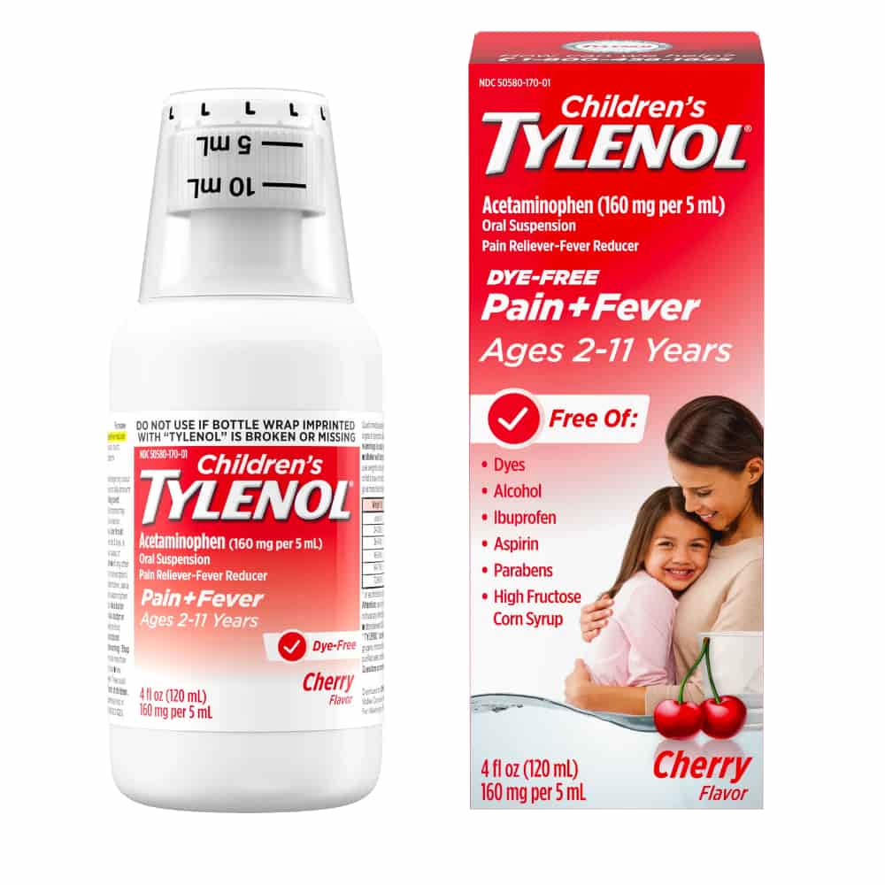 Children's Medicine, Fever & Pain, Dye-Free Cherry Liquid