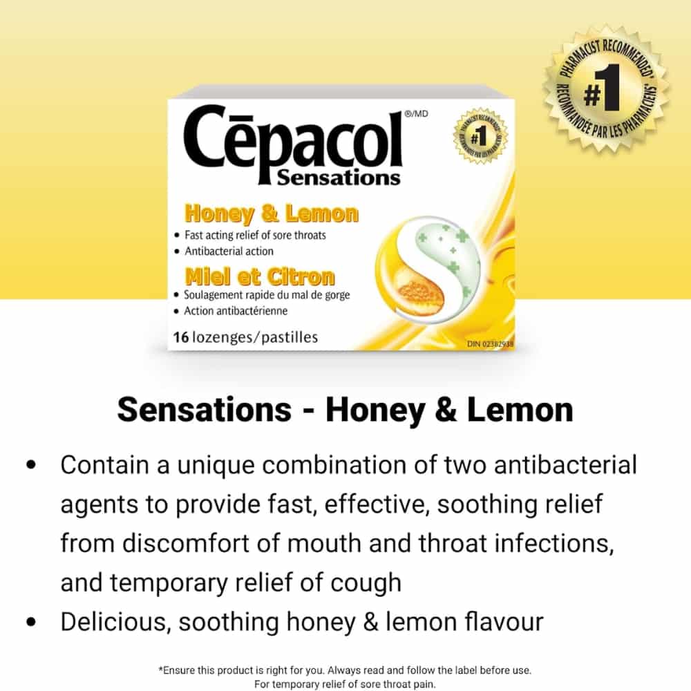 Cepacol® Sensations Honey and Lemon, Sore Throat Lozenges, 16 ct