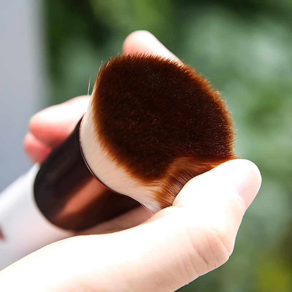 DUcare Foundation Brush Flat Top Kabuki Brush Synthetic Professional Makeup Brush Liquid Blending Mineral Powder Buffing Stippling/White_DS001-1
