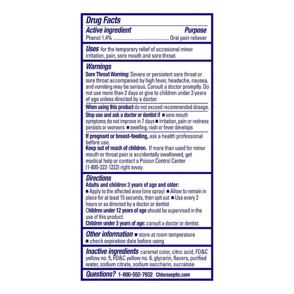 Chloraseptic Warming Sore Throat Spray Honey Lemon