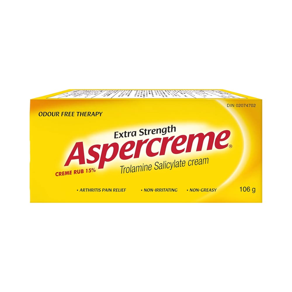 Aspercreme Extra Strength Arthritis Relieving Cream, 106 g, Temporarily Relieves Aches & Pains Due to Backache/Lumbago, Muscle Strain/Sprains, Bruises & Arthritis or Rheumatism