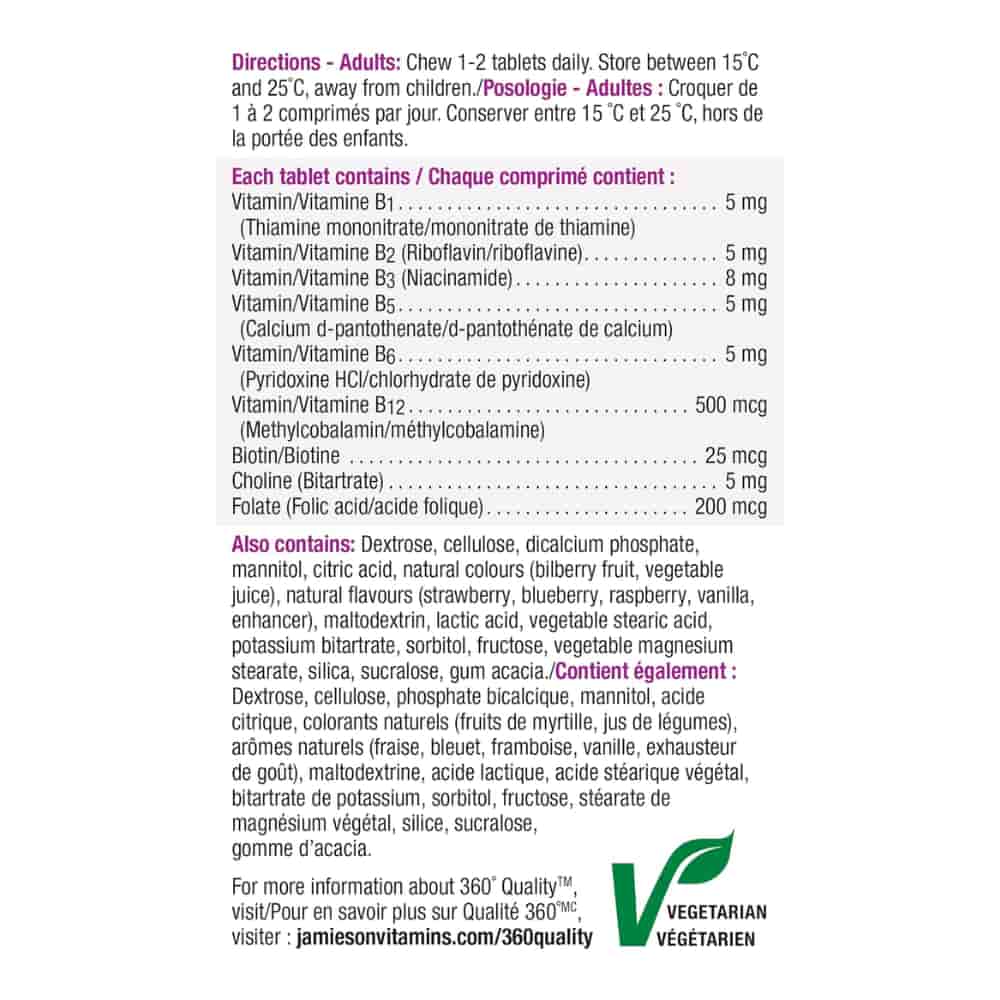 Chewable B Complex Berry Bliss Tablets