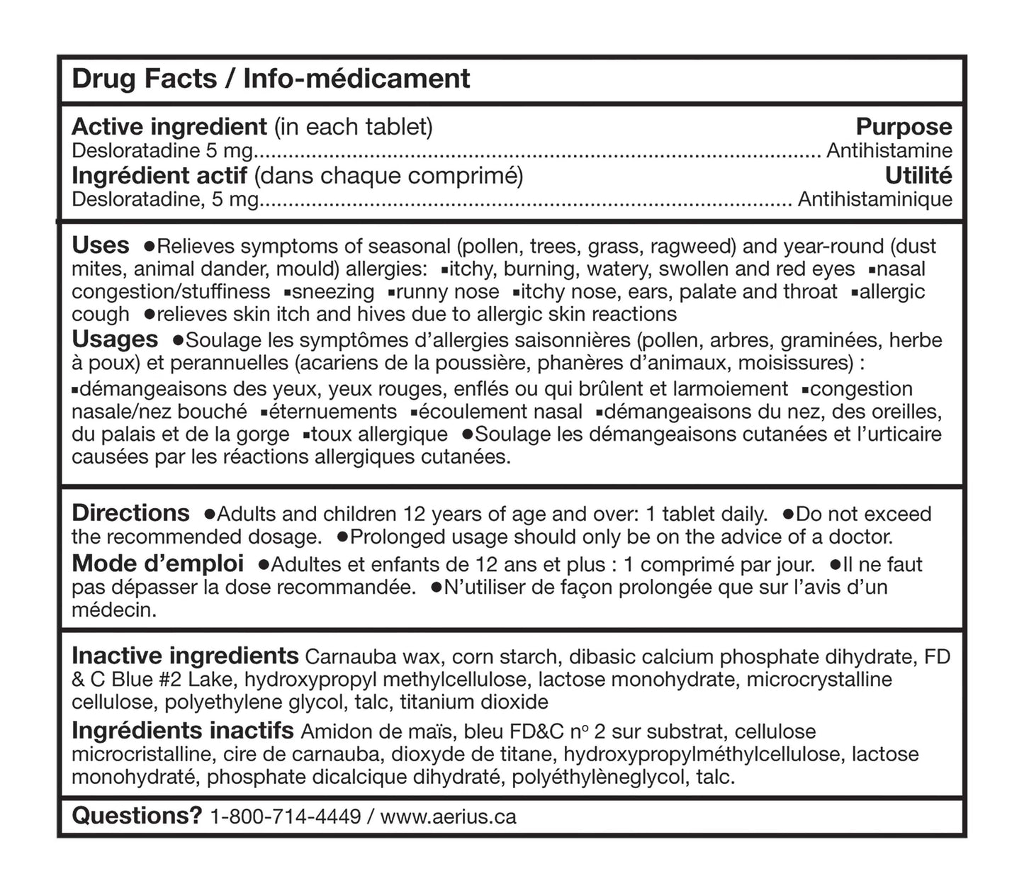 Aerius Allergy Medicine, Fast Relief, 24-Hour, Non-Drowsy, 15 Symptoms, 10 Tablets