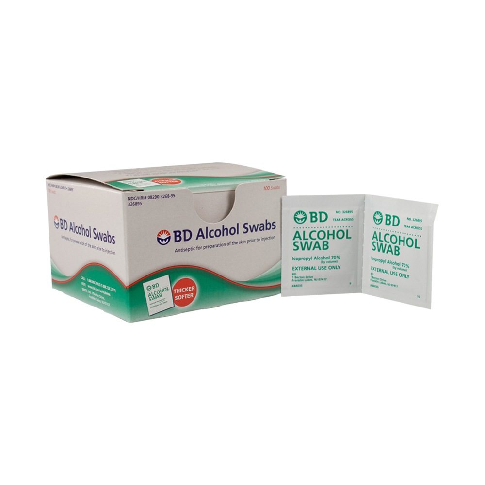 BD Alcohol Swabs 100 Each (Pack of 3)
