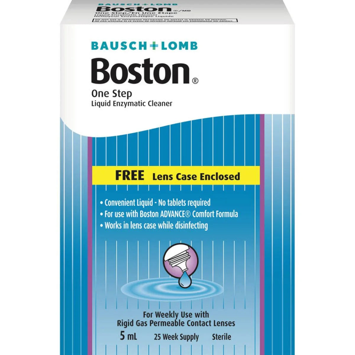Bausch + Lomb Boston One Step Contact Lens Liquid Enzymatic Cleaner - 5ml
