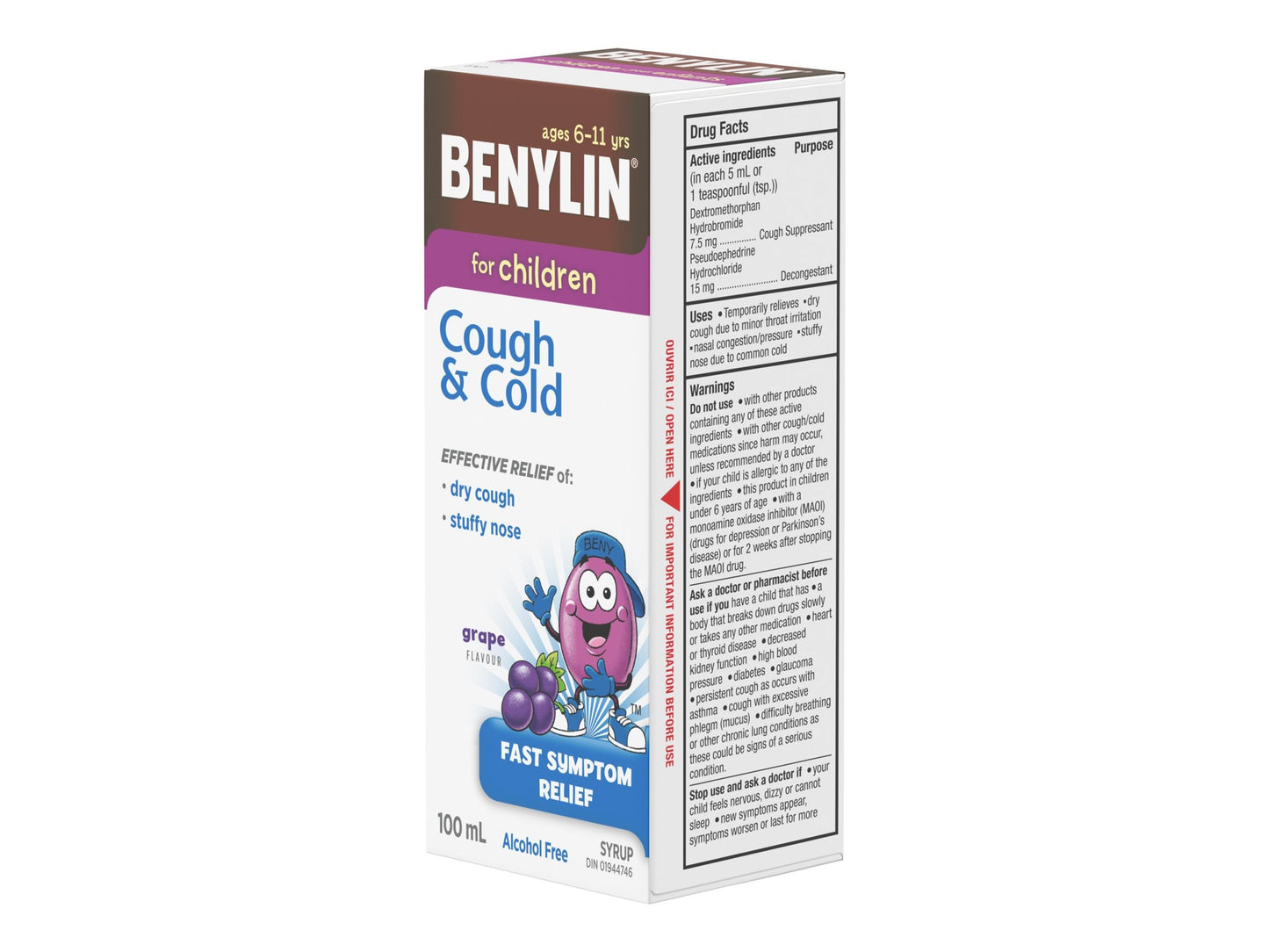 Benylin for Children Cough & Cold Syrup - Grape - 100ml