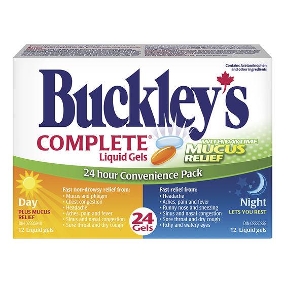 Buckley's Complete + Mucus Relief Day/Night Liquid Gel Capsules - 24's Effective