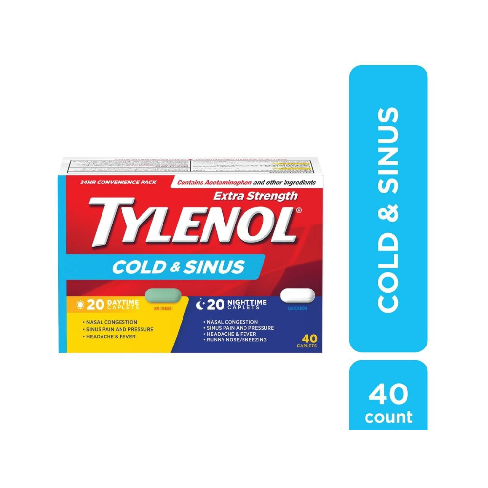 Buy Tylenol Cold & Sinus 40 Caplets Fast-Acting Sinus & Congestion Relief