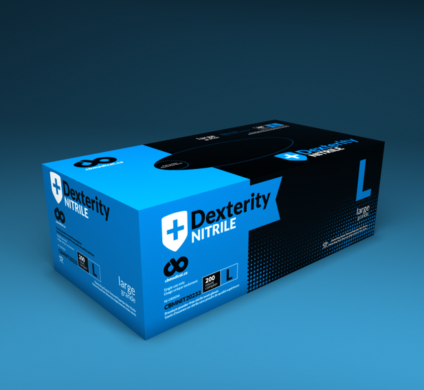 Gloves, Nitrile Powder Free (Dexterity™), Large - 200/Box