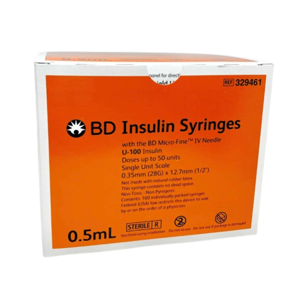 Comfortable, Accurate BD Insulin Syringes U-100 0.5mL