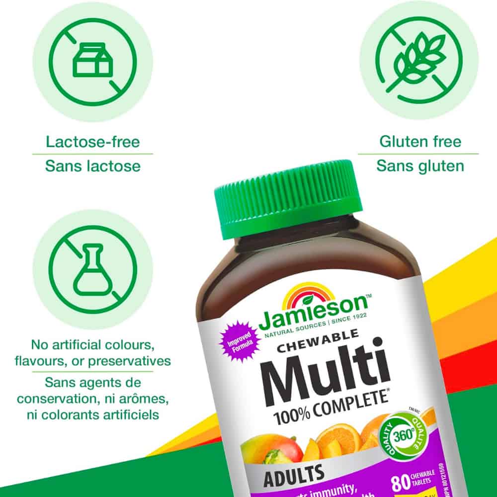 Daily Adult Multivitamin 80 Chewables with 25+ Nutrients