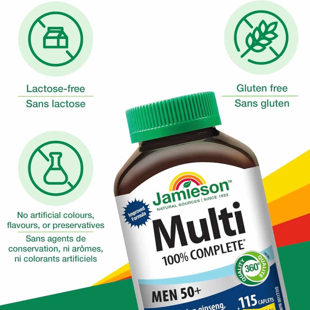 Daily Vitamins for Men Over 50 Immune & Bone Support