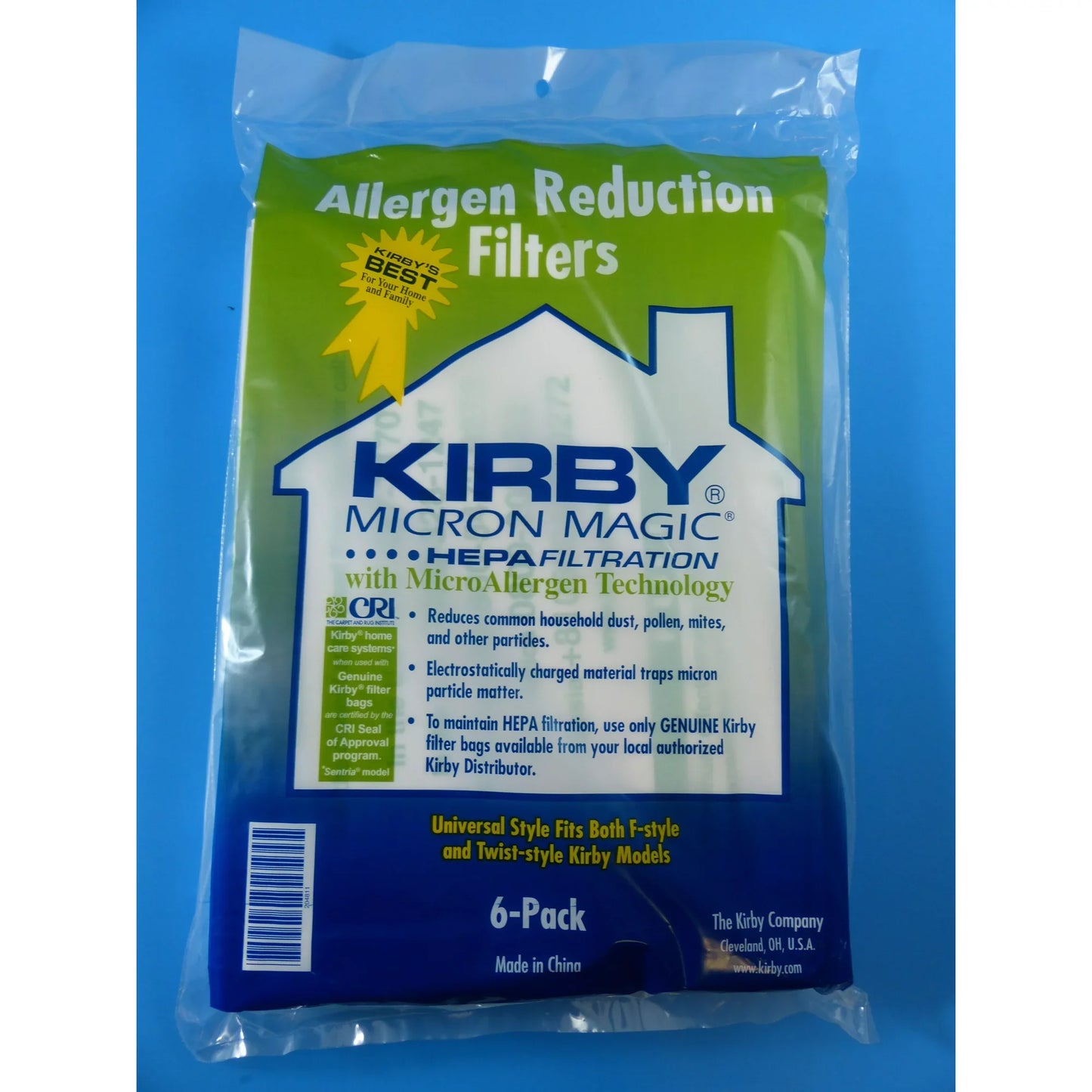 Kirby Vacuum Bags: Sentria Universal ~ F Style Micron Magic Hepa White Cloth 1 Pack (6 Bags)