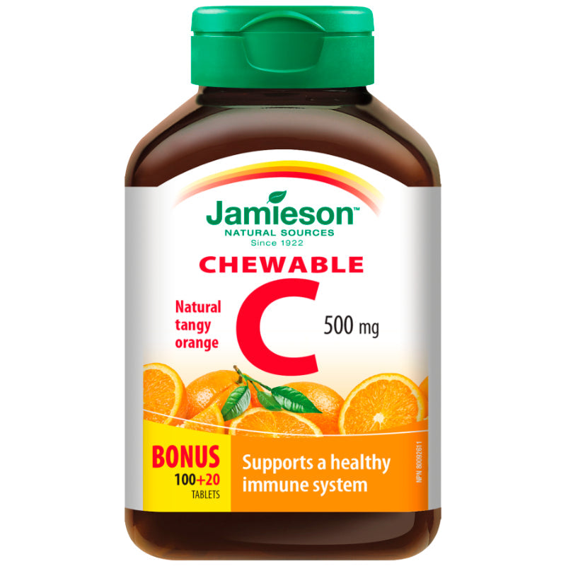 Jamieson Chewable Vitamin C 500 mg - Tangy Orange - 100's
