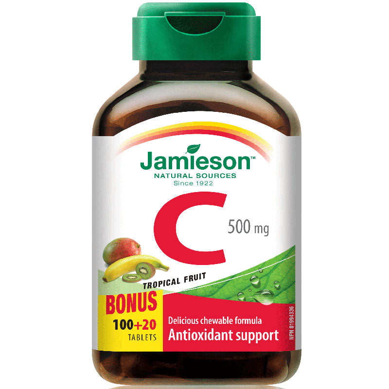 Jamieson Chewable Vitamin C 500 mg - Tropical Fruit - 100's