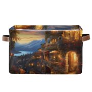 Durable Foldable Storage Basket for Laundry and Toys, 14.2x10.2x8.3 Inches