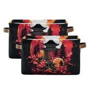 Red Foldable Storage Baskets for Laundry and Toys (2-Pack)