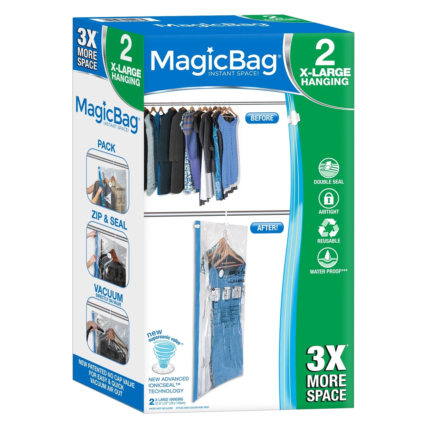 MagicBag Hanging XL Dress Storage – Set of 2 Vacuum Bags