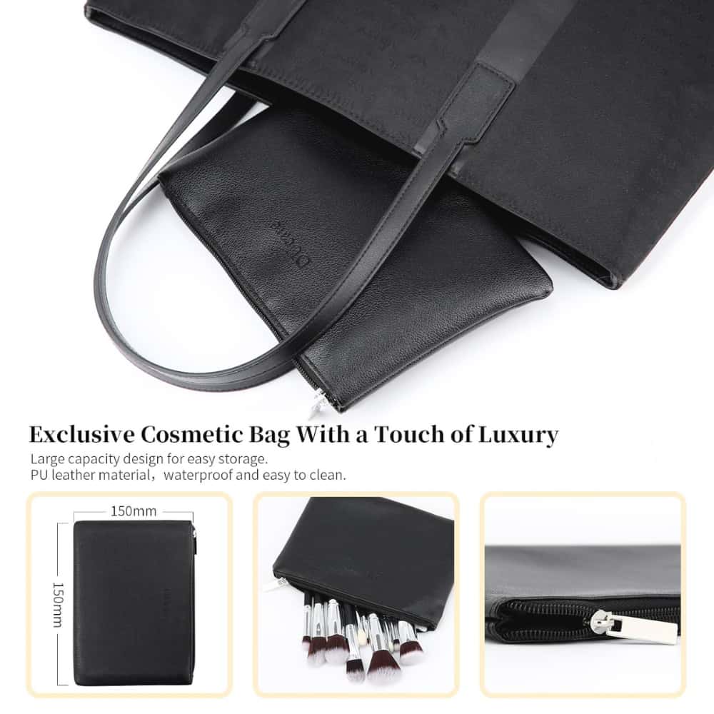 Makeup brush set with carrying bag