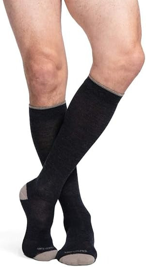 Merino Outdoor Sock Compression Socks, Unisex, Charcoal - Size M Side