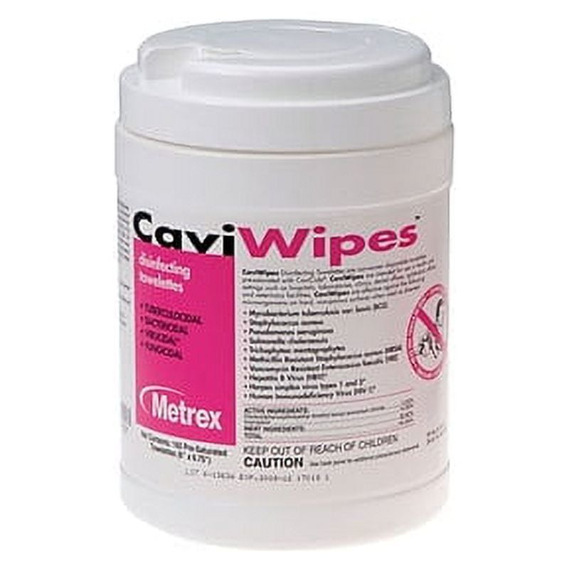 Metrex 13-1100 CaviWipes Disinfecting Towelettes Large 6" x 6.75" 160 Can