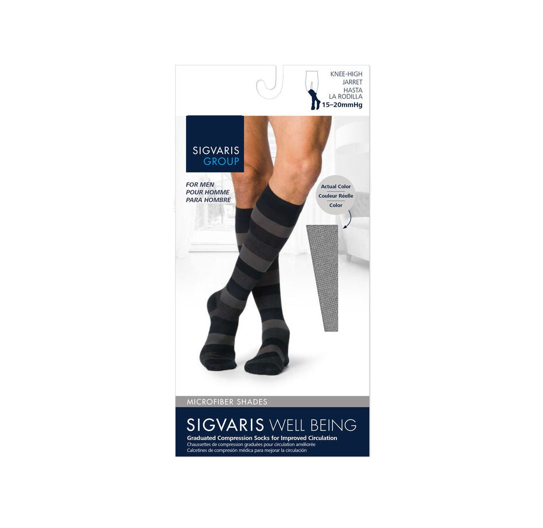 Microfiber Shades Compression Socks, Men, Onyx Stripe - Size A