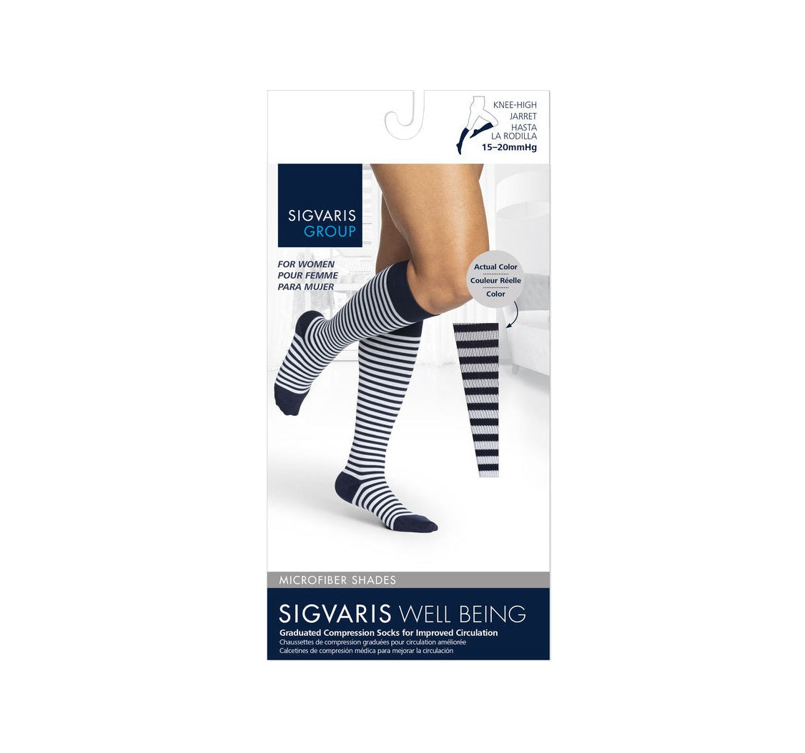 Microfiber Shades Compression Socks, Men, Onyx Stripe - Size B