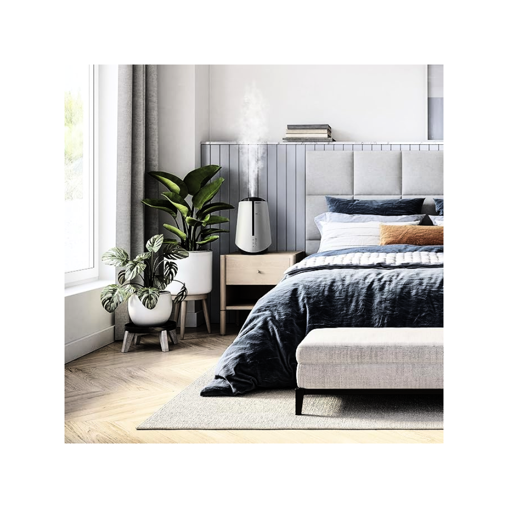 Modern top fill humidifier providing quiet air moisture