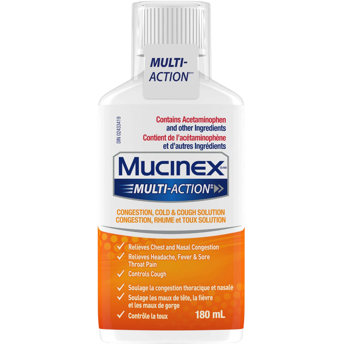 MUCINEX Multi-Action Liquid Cough And Cold Solution - 180ml