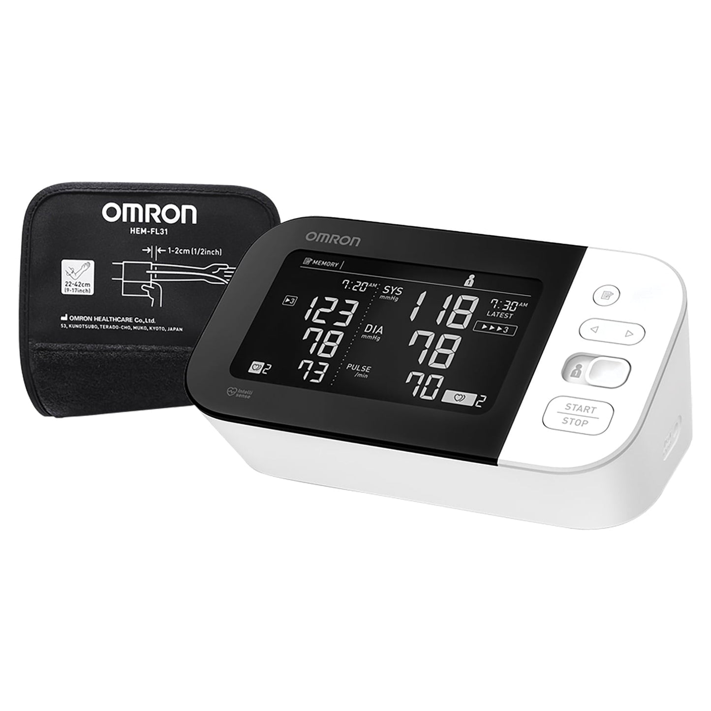 Wireless Upper-Arm BP Monitor with Easy-Wrap ComFit Cuff