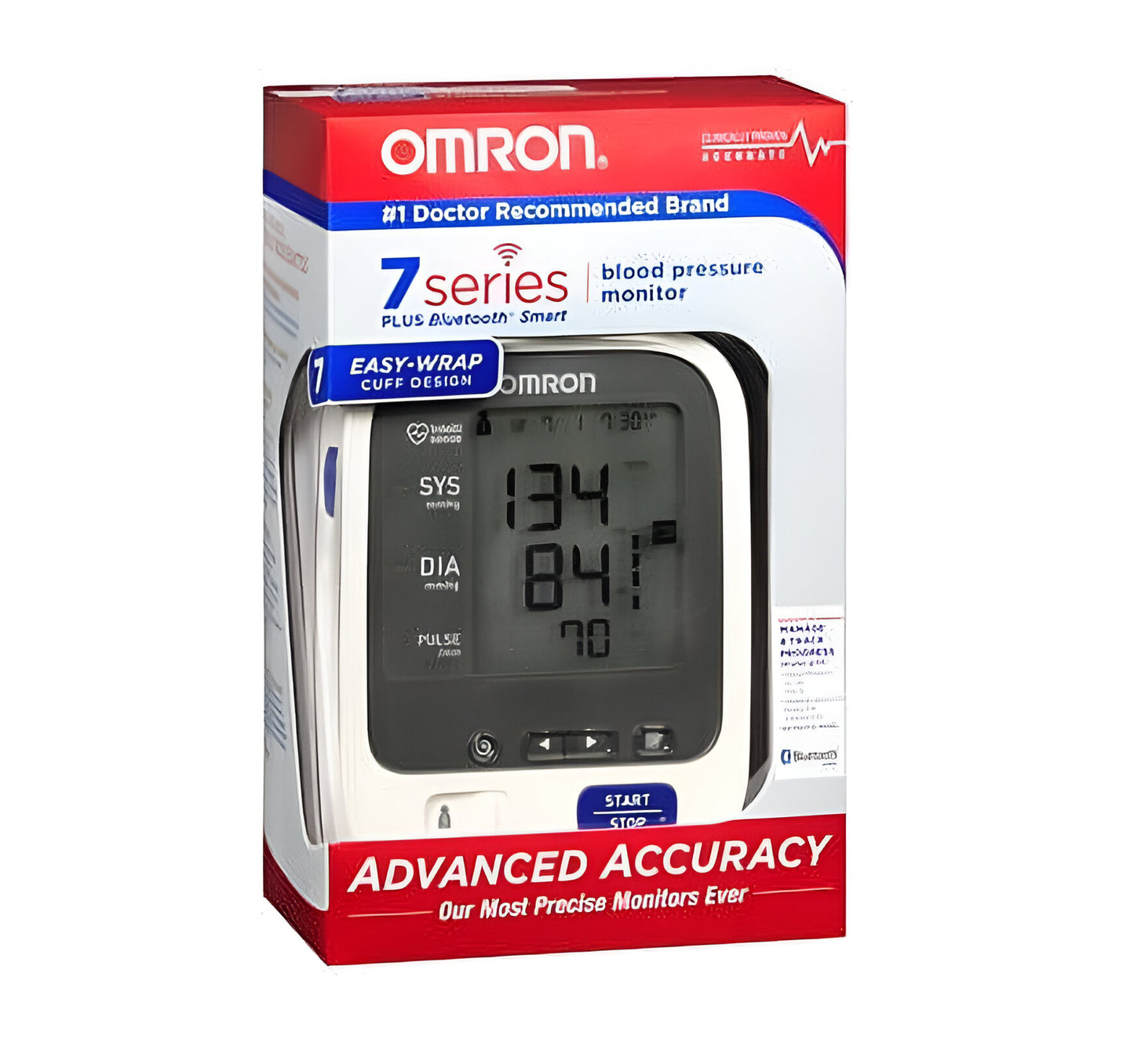 Omron 7 Series Blue Tooth Wireless Upper Arm Blood Pressure Monitor with Cuff that fits Standard and Large Arms (BP761)
