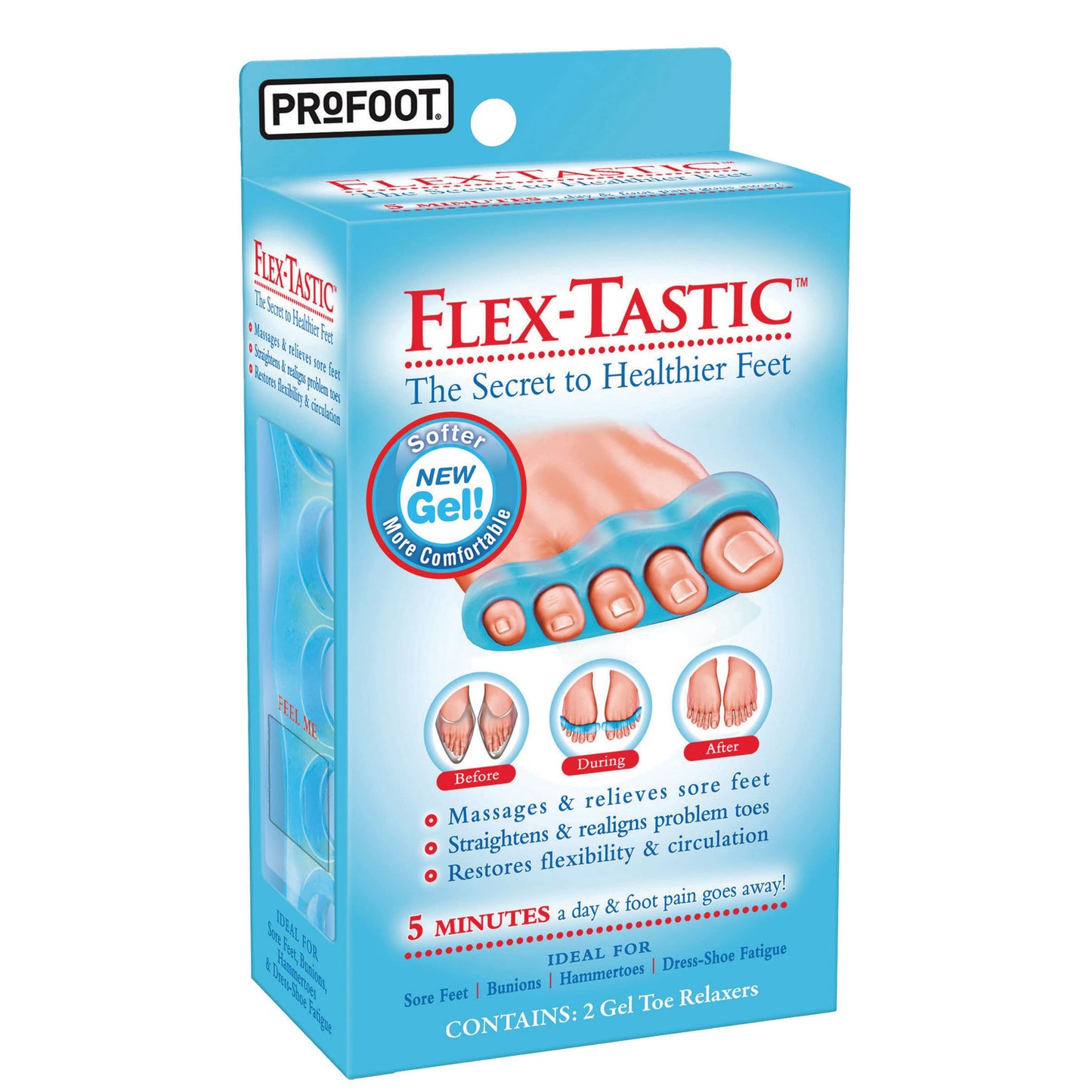 Profoot Flex-Tastic Gel Toe Relaxers - 1 pair