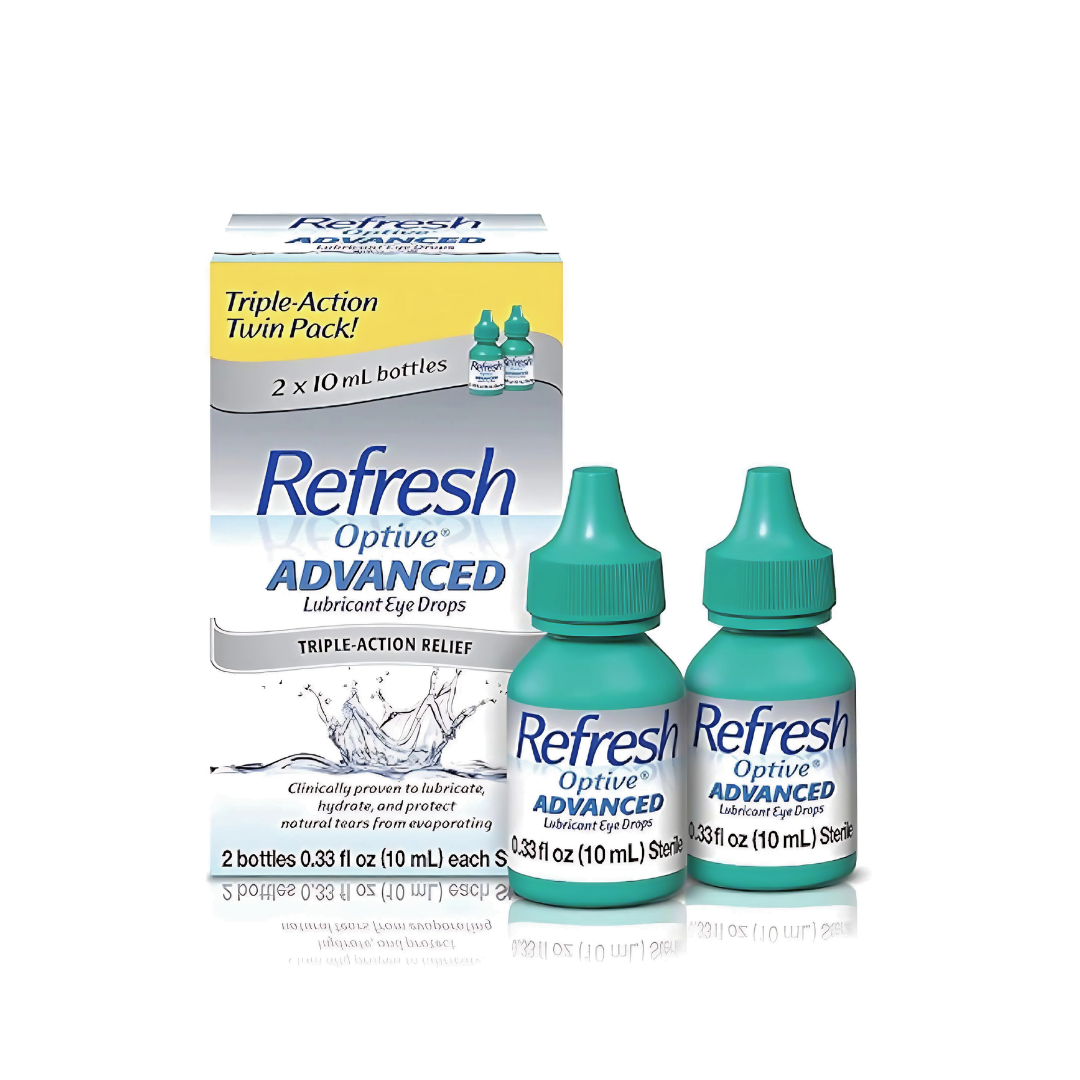 Refresh Optive Advanced Lubricant Eye Drops - 2 X 10ml