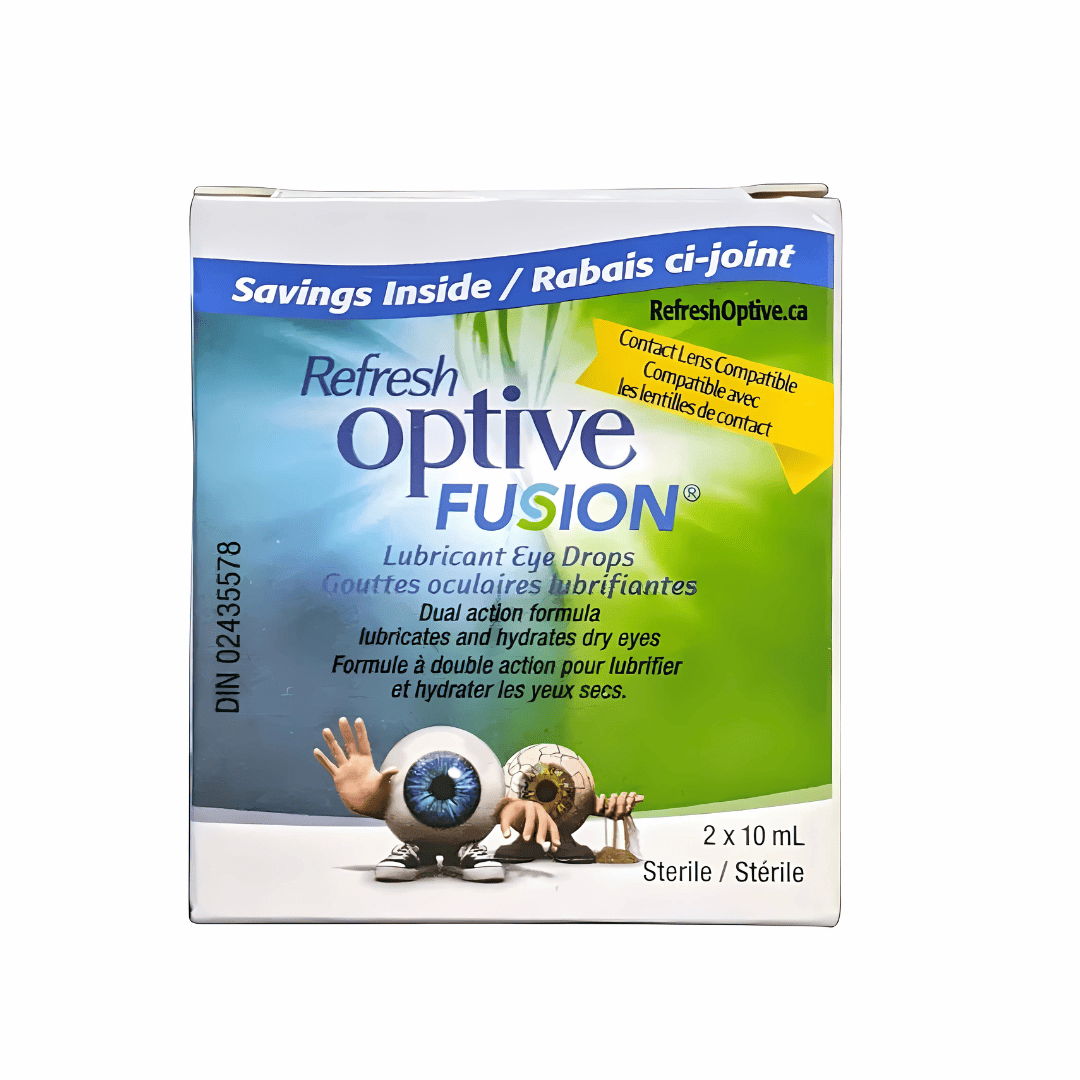 Refresh Optive Fusion Lubricant Eye Drops - 2 x 10ml
