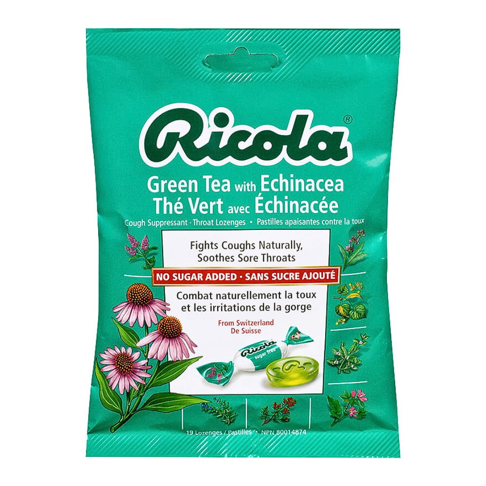 Ricola Cough Suppressant Throat Lozenges - Green Tea with Echinacea - 75g