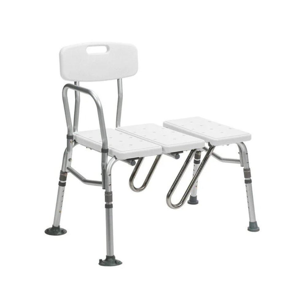 Shower Transfer Bench with Anti-Splash Curtain Guard