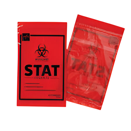 Specimen Bags, 6" x 9" STAT Red - 100/Box